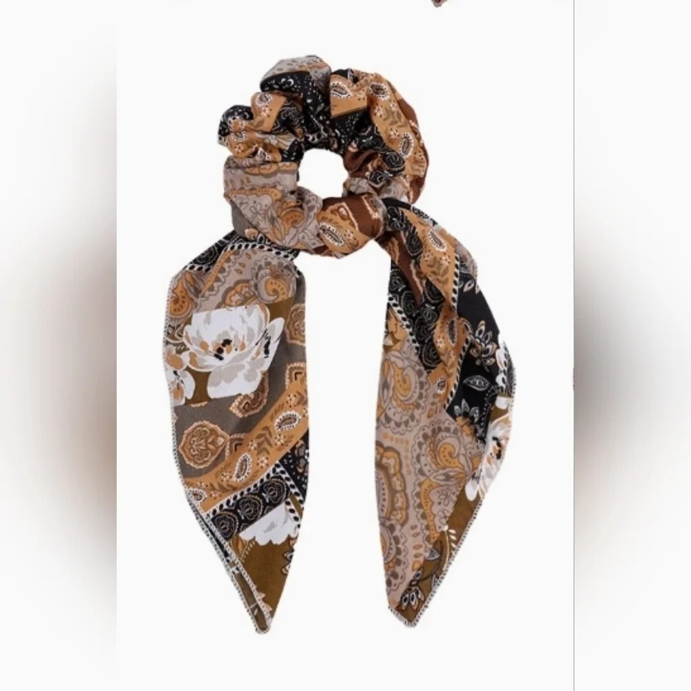 Boho Western Bow Tie Scrunchy Artsy Hair Accessory Gift